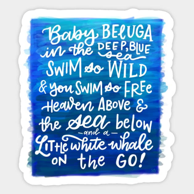 Baby Beluga Sticker by Thenerdlady